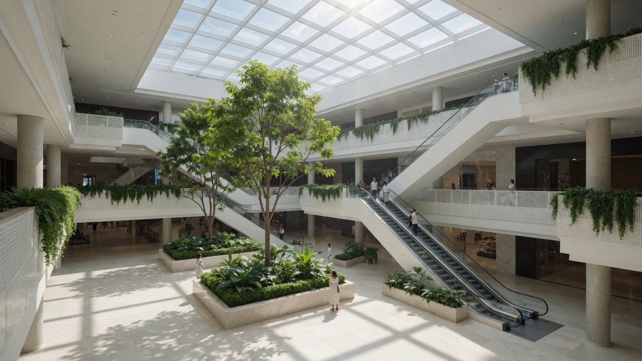 日光下的多层室内中庭，适合室内地图建模